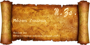 Mézes Zsuzsa névjegykártya